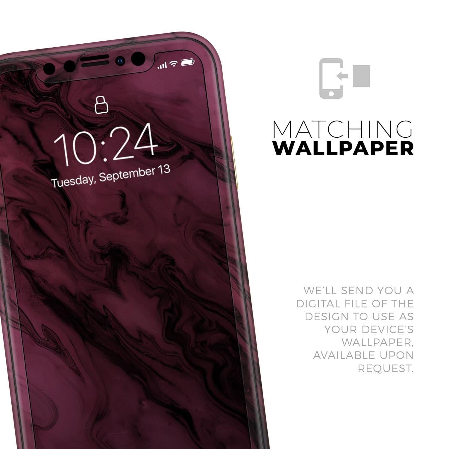 image-Black & Pink Marble Swirl V1 2 - Skin-Kit compatible with the Apple