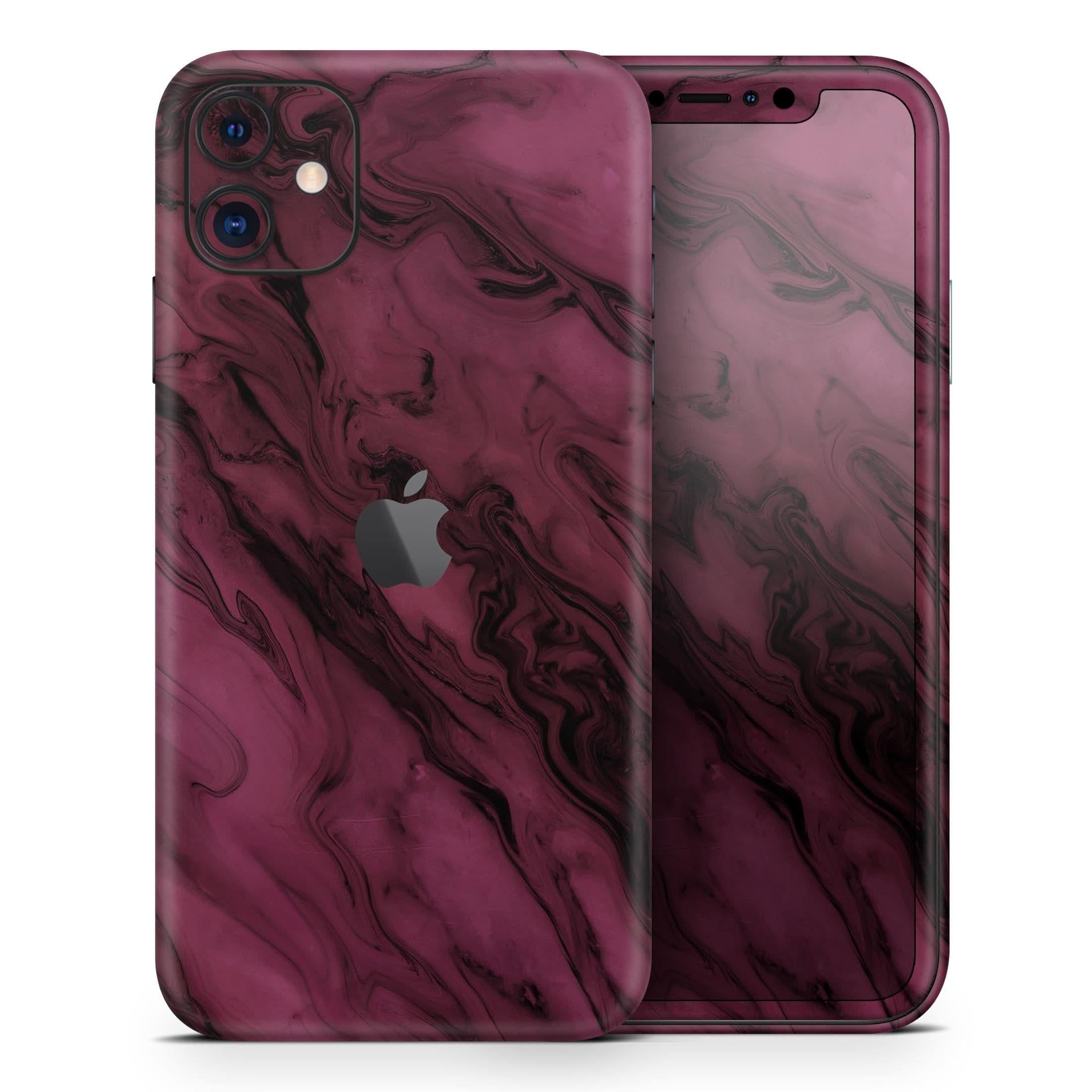 image-Black & Pink Marble Swirl V1 2 - Skin-Kit compatible with the Apple
