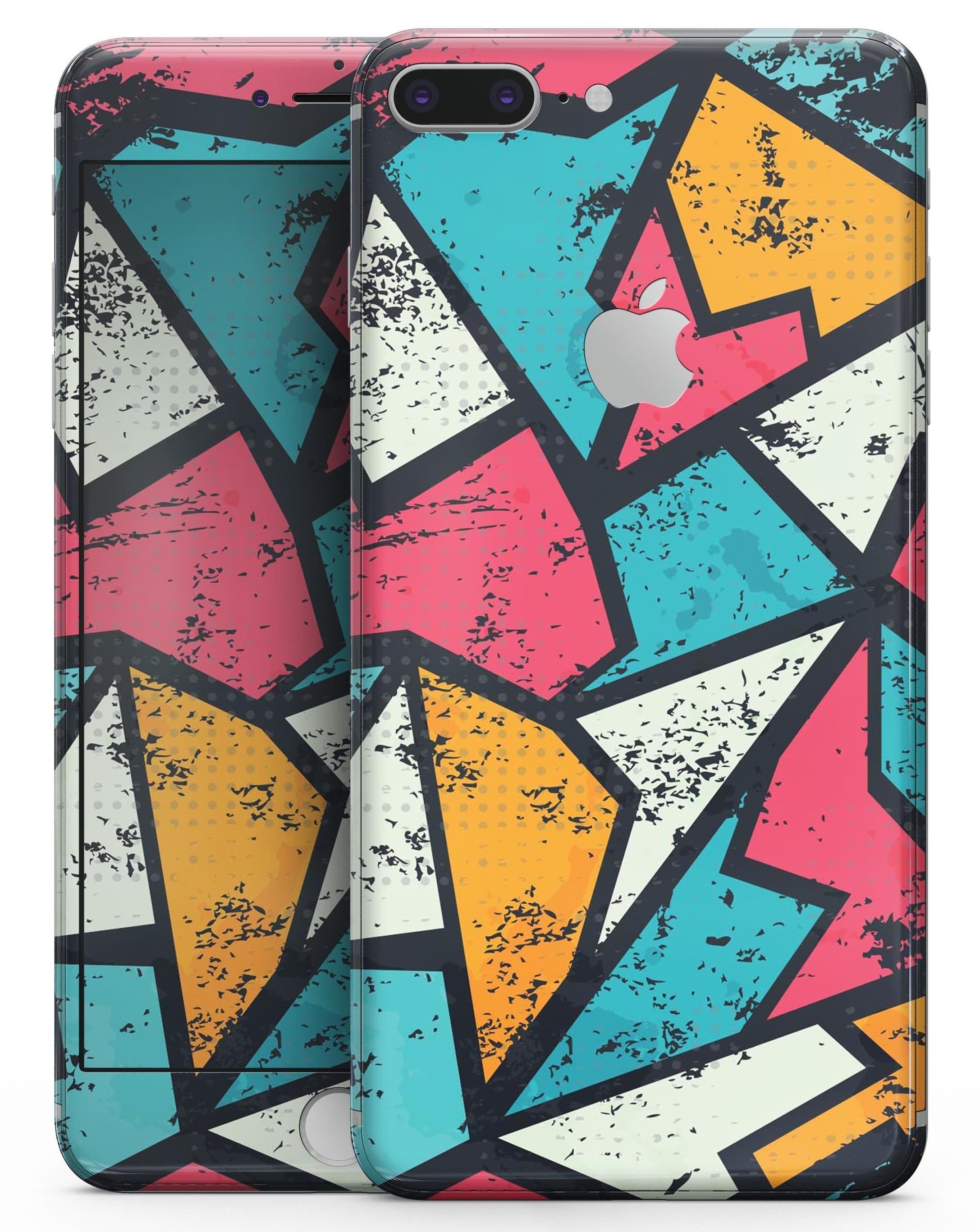 image-Blue, Orange, and Red Zig Zags - Skin-kit for the iPhone 8 or 8 Plus
