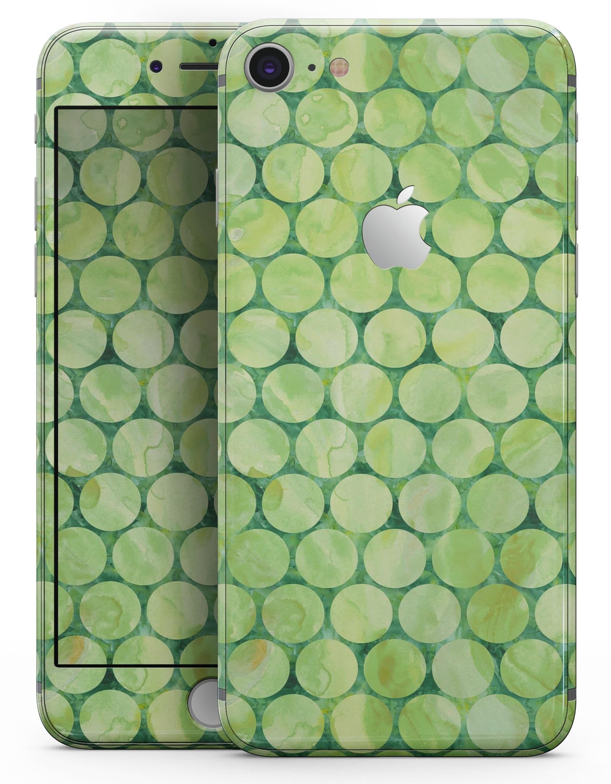 image-Green Sorted Large Watercolor Polka Dots - Skin-kit for the iPhone 8