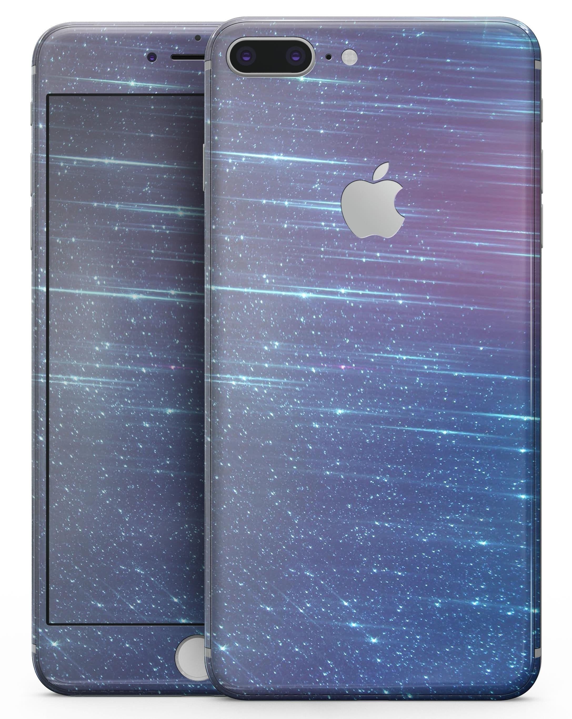 image-Blue and Purple Scaratched Streaks - Skin-kit for the iPhone 8 or 8