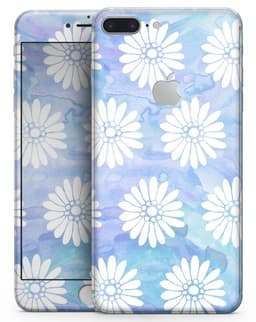 image-Blue and White Watercolor Flower Print Pattern - Skin-kit for the