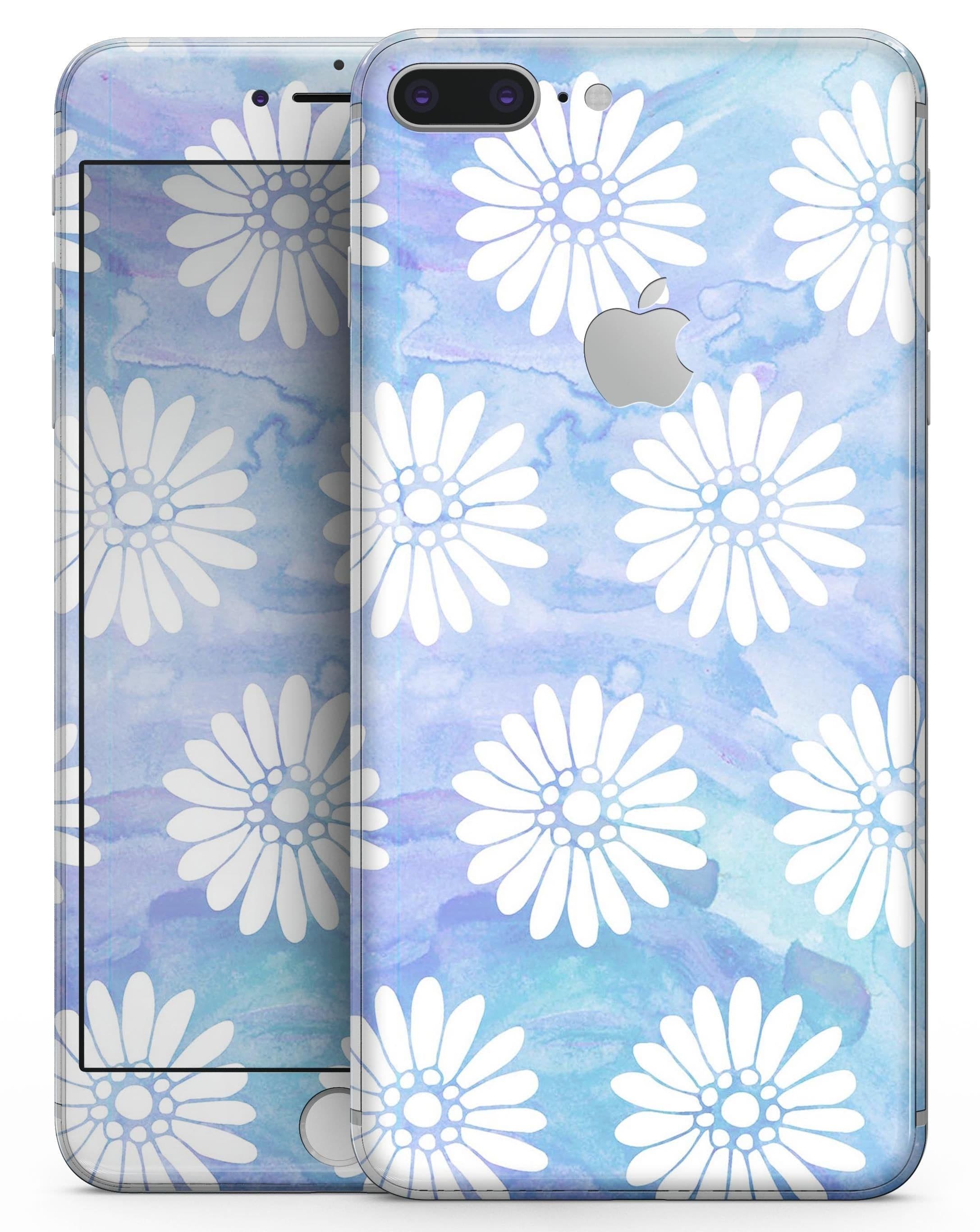 image-Blue and White Watercolor Flower Print Pattern - Skin-kit for the