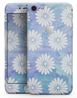 image-Blue and White Watercolor Flower Print Pattern - Skin-kit for the
