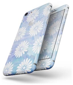 image-Blue and White Watercolor Flower Print Pattern - Skin-kit for the