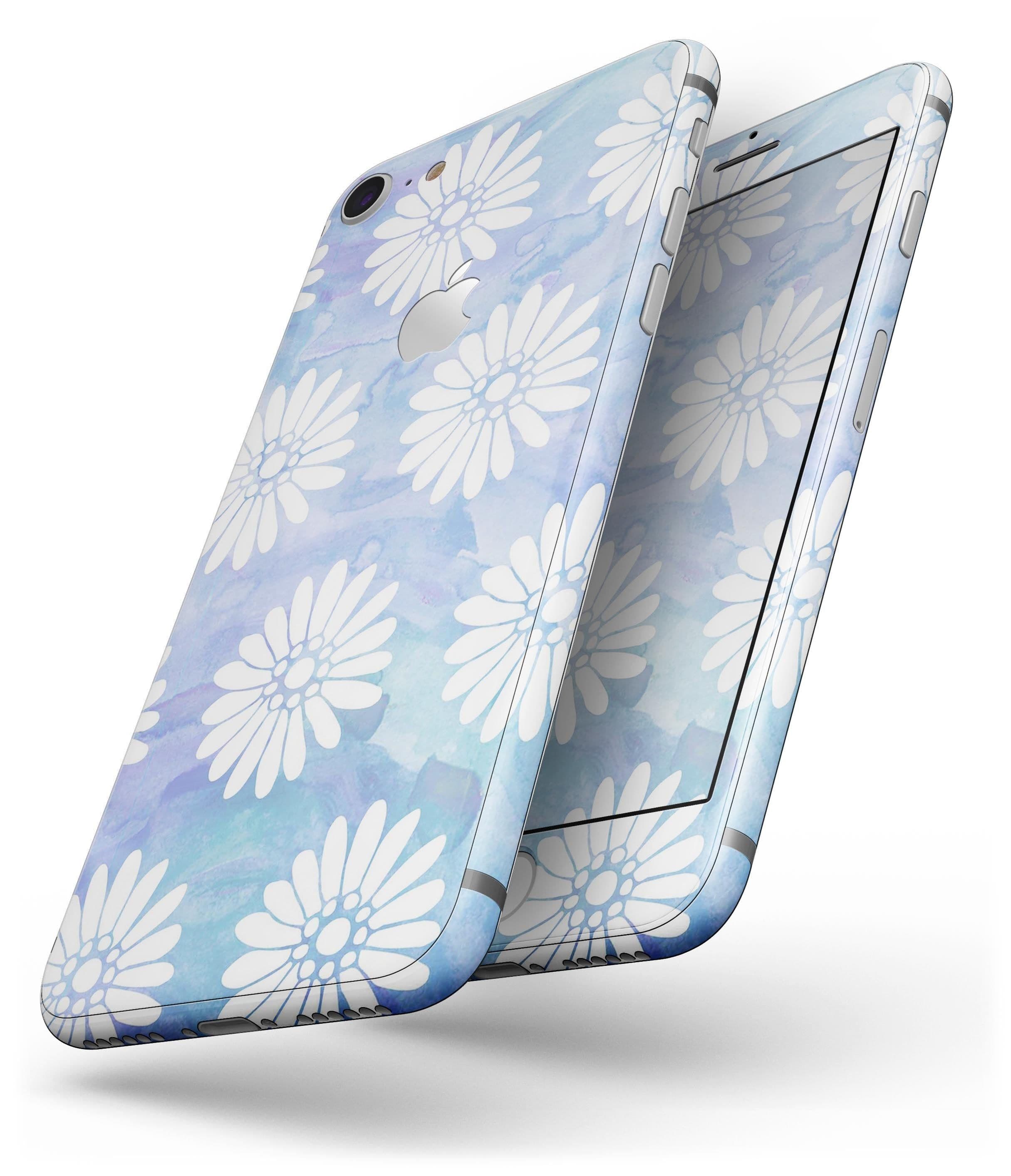 image-Blue and White Watercolor Flower Print Pattern - Skin-kit for the