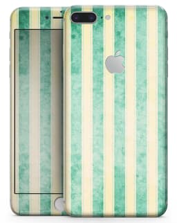 image-Green Grunge Vertival Stripes Over Yellow - Skin-kit for the iPhone 8