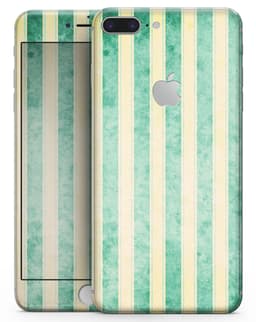 image-Green Grunge Vertival Stripes Over Yellow - Skin-kit for the iPhone 8