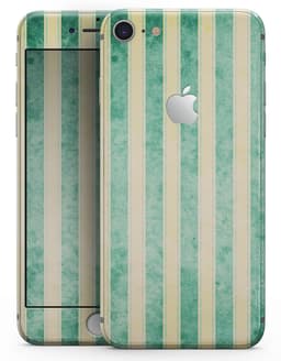 image-Green Grunge Vertival Stripes Over Yellow - Skin-kit for the iPhone 8