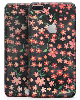 image-Flowers with Stems over Black Watercolor - Skin-kit for the iPhone 8