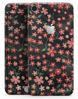 image-Flowers with Stems over Black Watercolor - Skin-kit for the iPhone 8