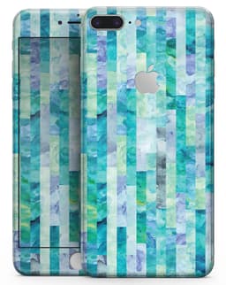image-Aqua Watercolor Patchwork - Skin-kit for the iPhone 8 or 8 Plus