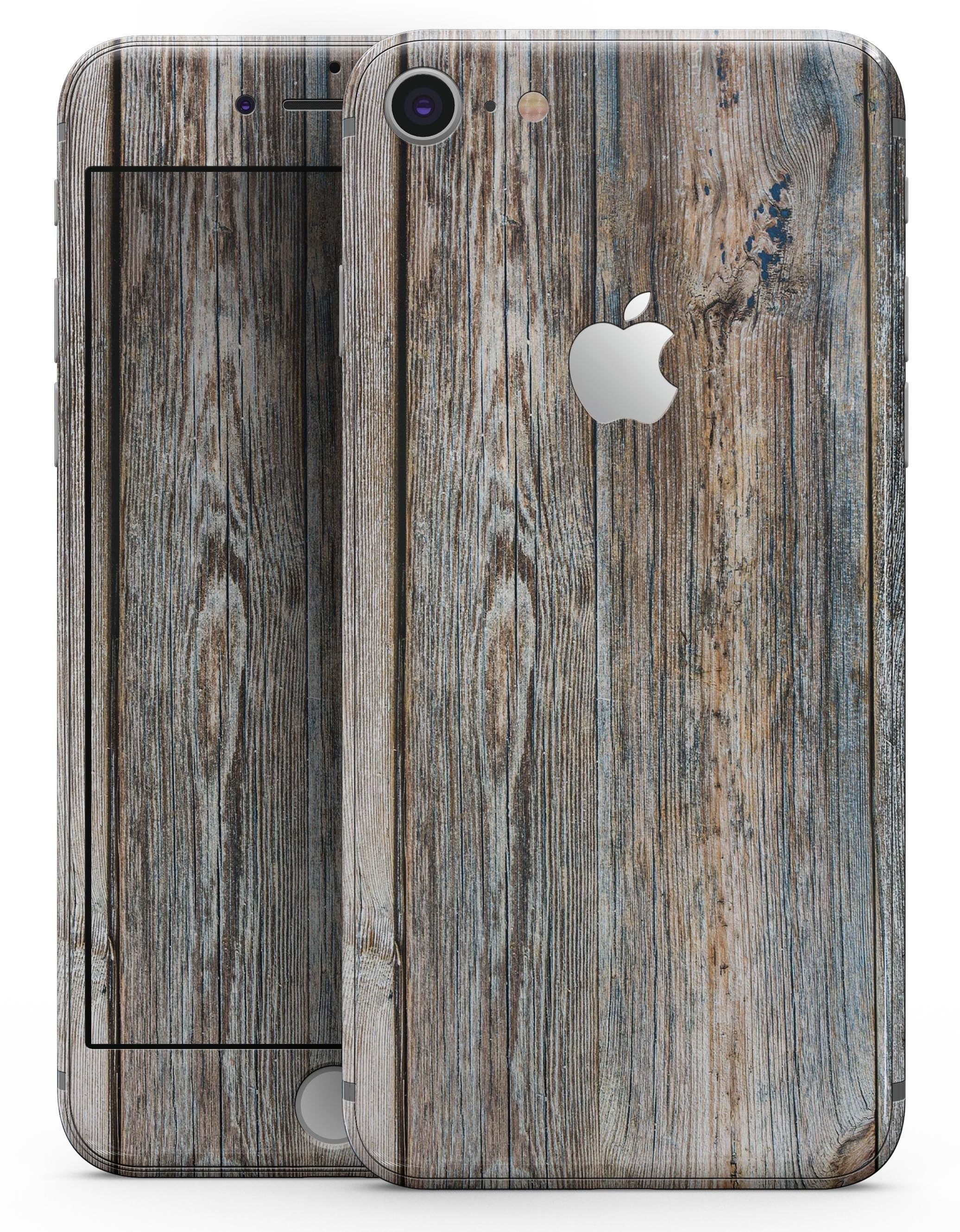 image-Aged Horizontal Wood Planks - Skin-kit for the iPhone 8 or 8 Plus