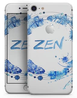 image-Abstract Watercolor Blue Feather Circle - Skin-kit for the iPhone 8 or