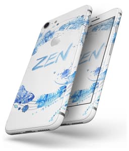 image-Abstract Watercolor Blue Feather Circle - Skin-kit for the iPhone 8 or
