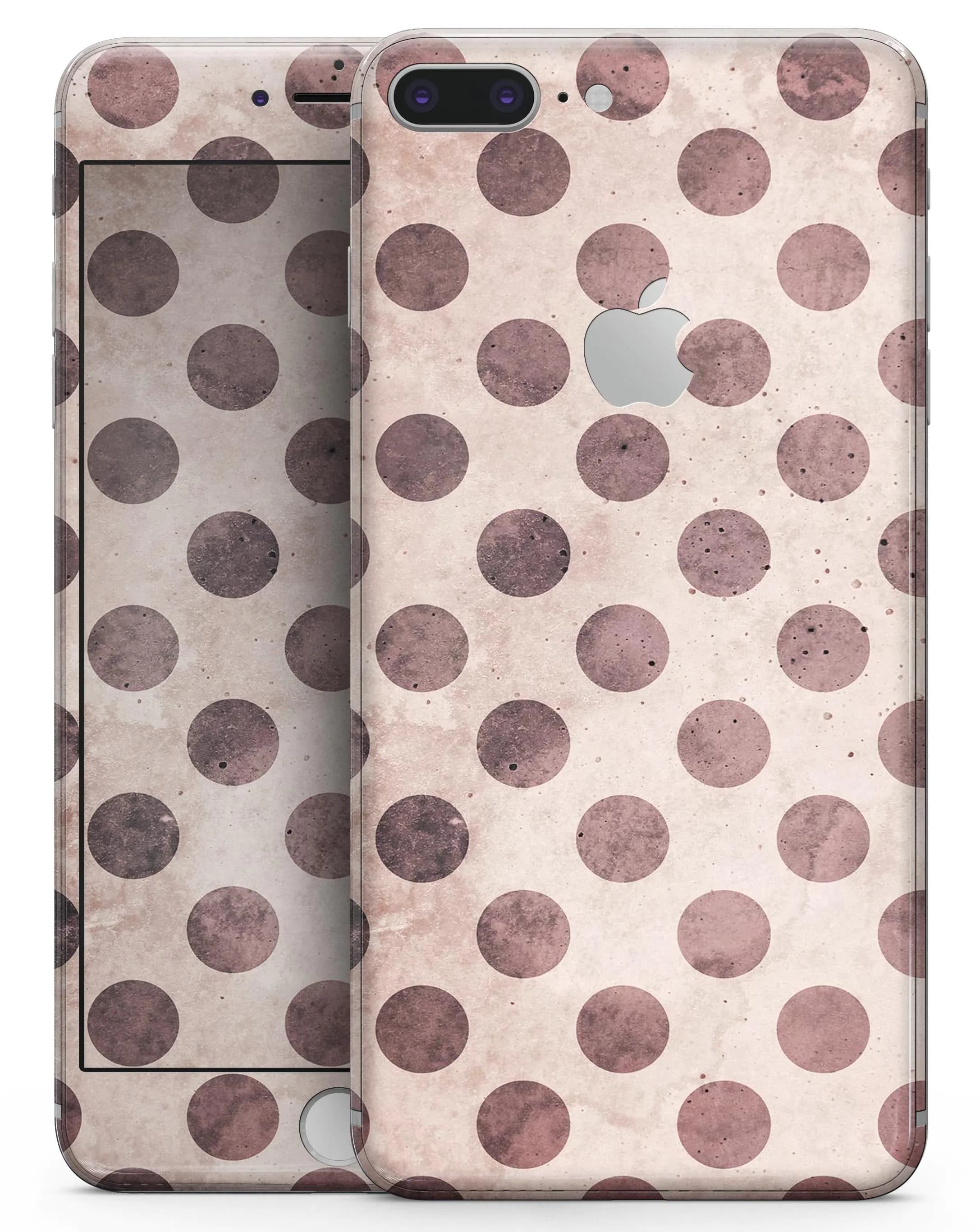 image-Grunge Brown and Tan Polkadot Pattern - Skin-kit for the iPhone 8 or 8