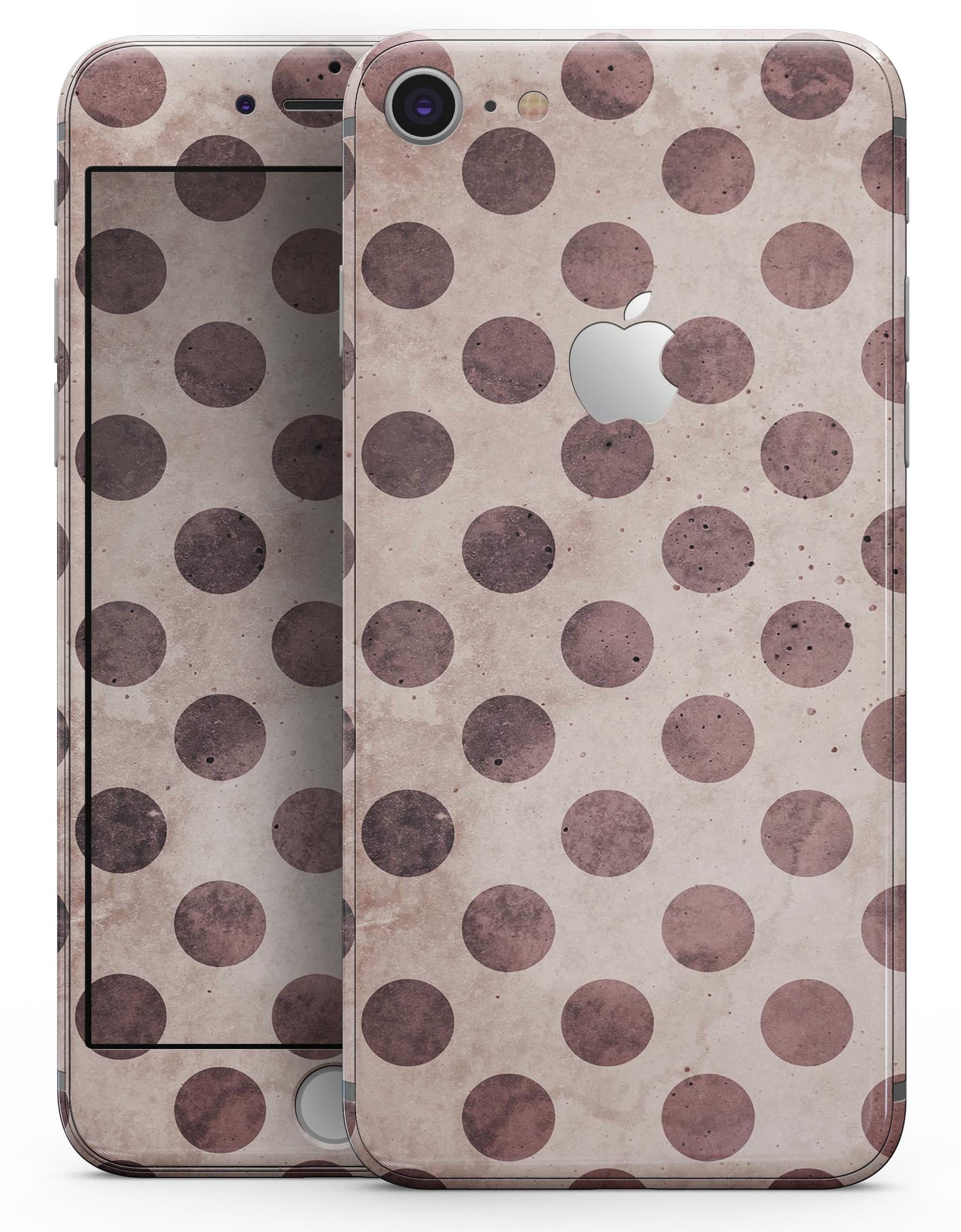image-Grunge Brown and Tan Polkadot Pattern - Skin-kit for the iPhone 8 or 8