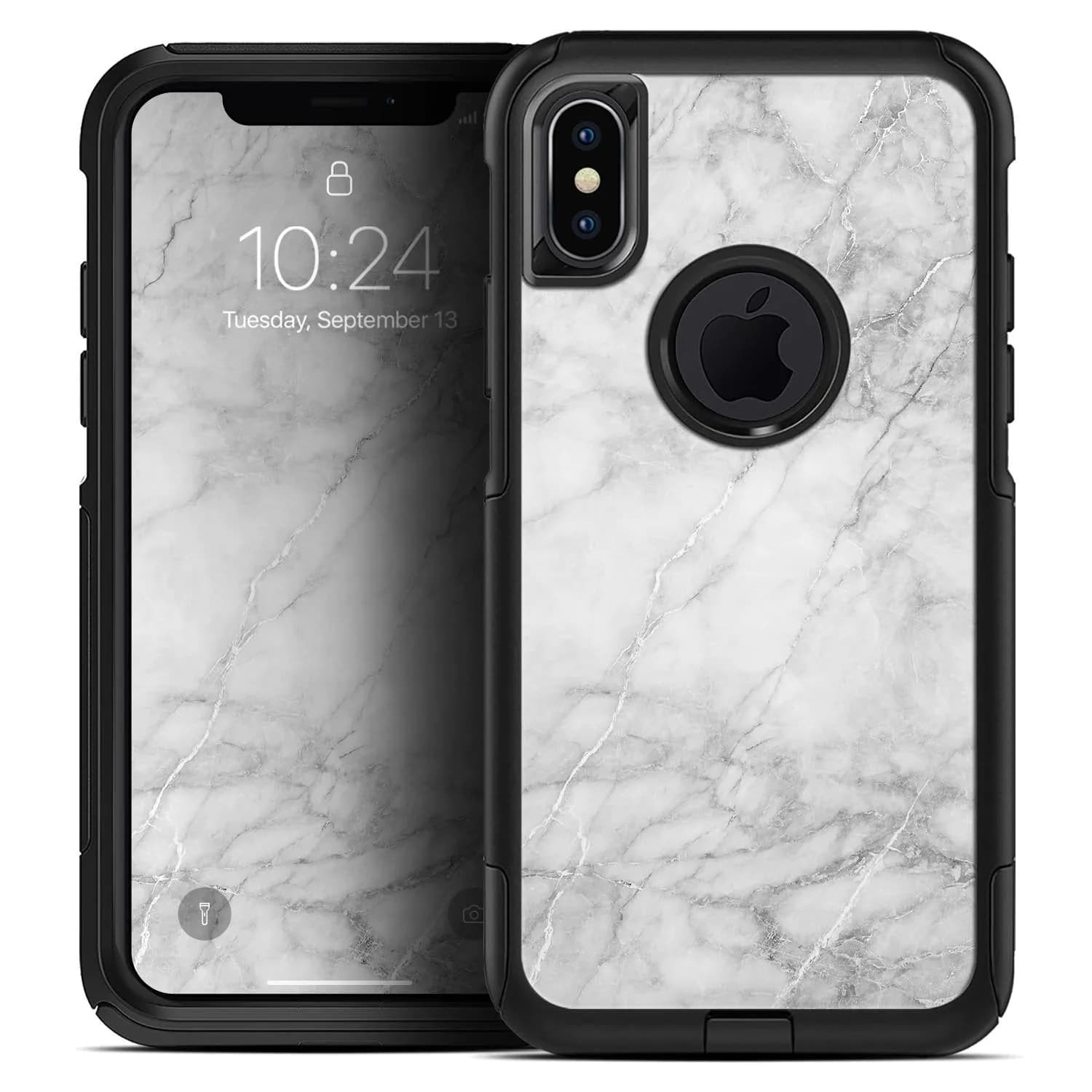 image-White Scratched Marble - Skin Kit for the iPhone OtterBox Cases