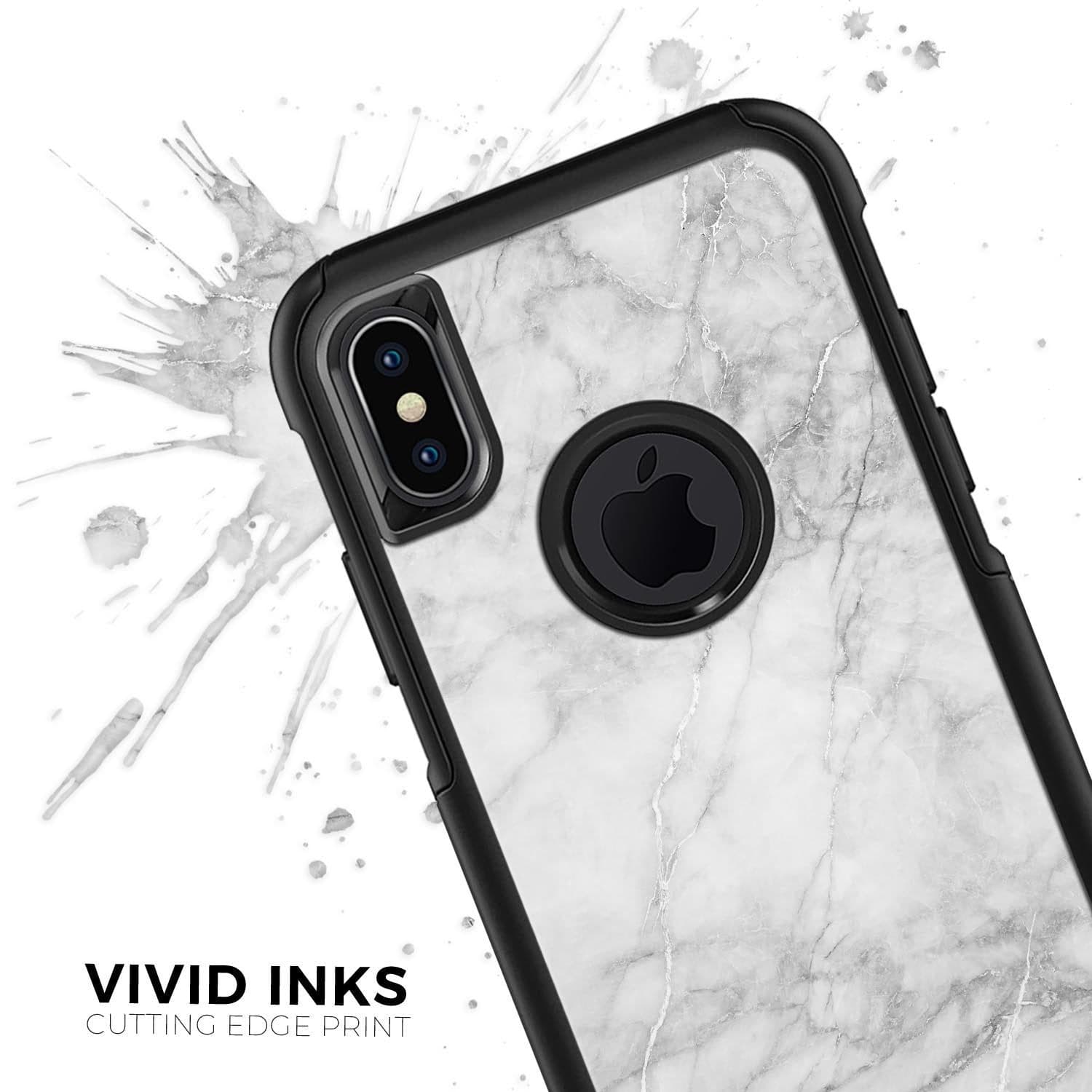 image-White Scratched Marble - Skin Kit for the iPhone OtterBox Cases
