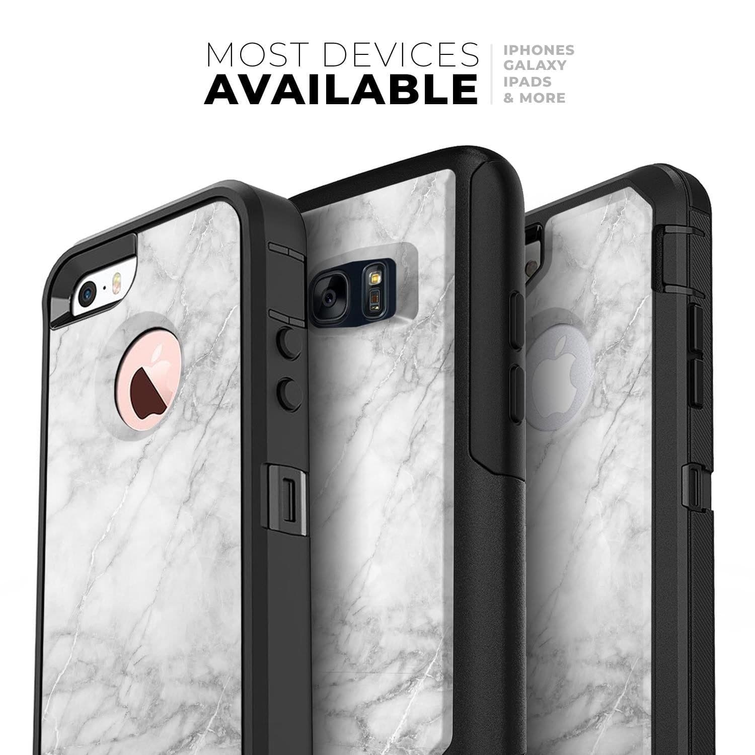 image-White Scratched Marble - Skin Kit for the iPhone OtterBox Cases