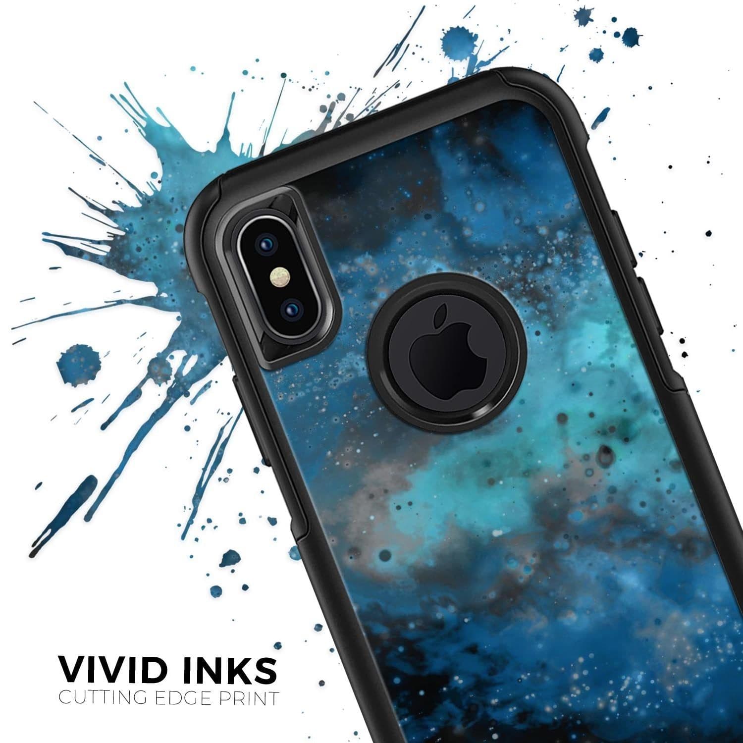 image-Blue and Teal Painted Universe - Skin Kit for the iPhone OtterBox