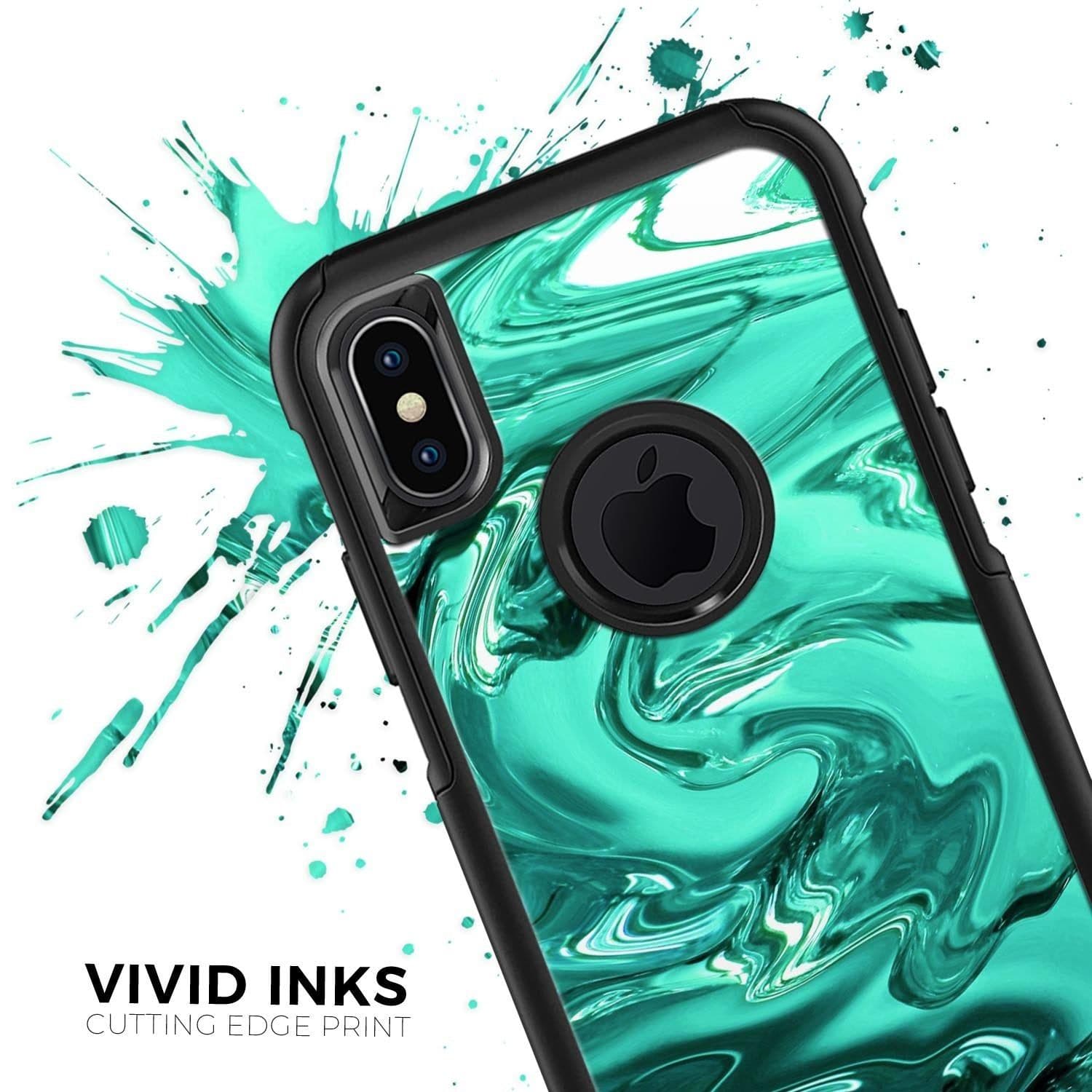 image-Bright Trendy Green Color Swirled - Skin Kit for the iPhone OtterBox