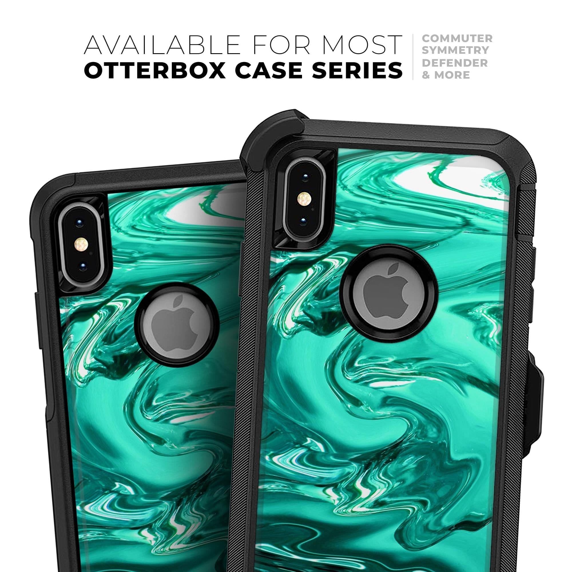 image-Bright Trendy Green Color Swirled - Skin Kit for the iPhone OtterBox