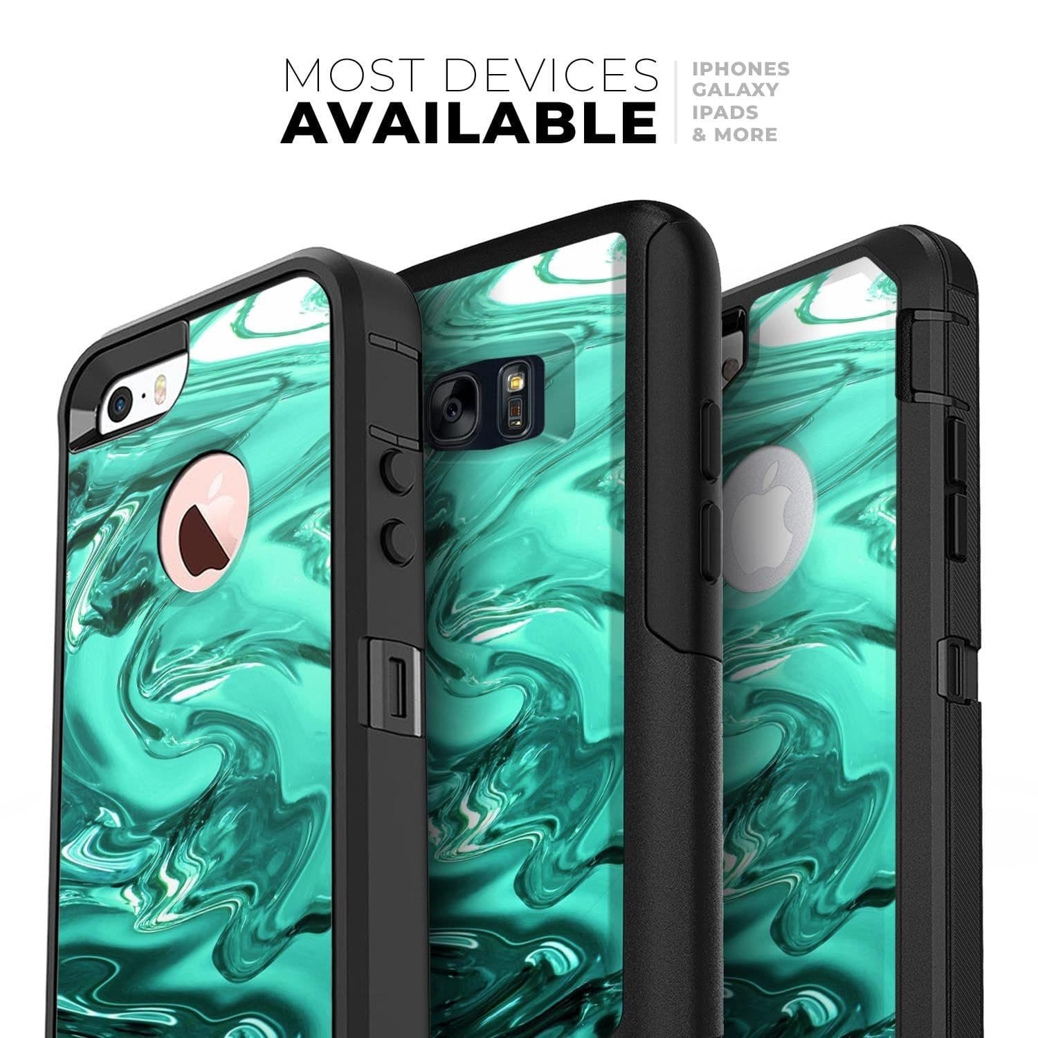 image-Bright Trendy Green Color Swirled - Skin Kit for the iPhone OtterBox
