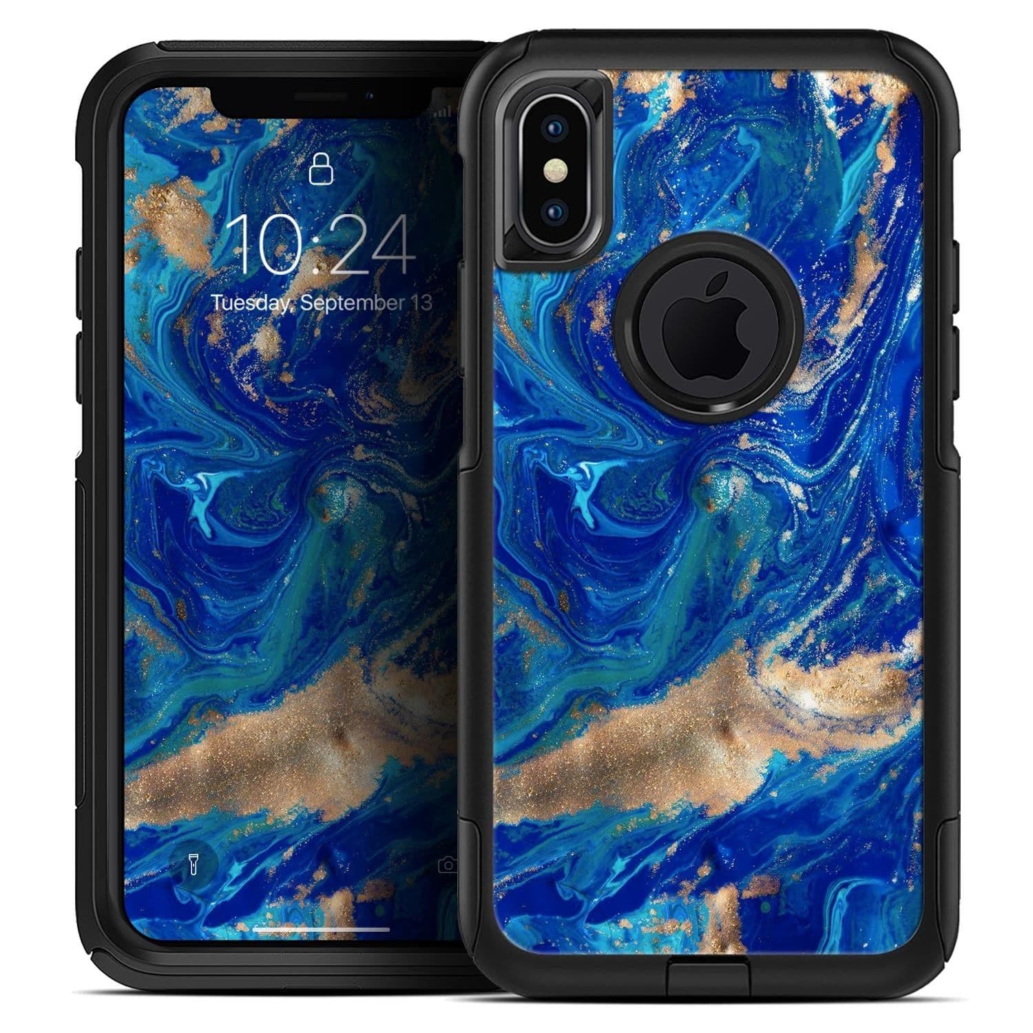 image-Vivid Blue Gold Acrylic - Skin Kit for the iPhone OtterBox Cases