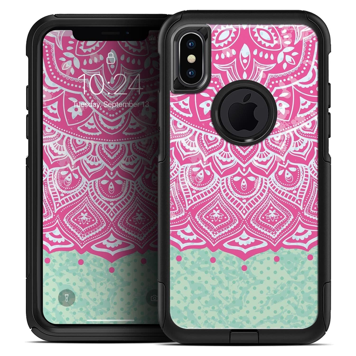 image-Green and Pink Tribal v3 - Skin Kit for the iPhone OtterBox Cases
