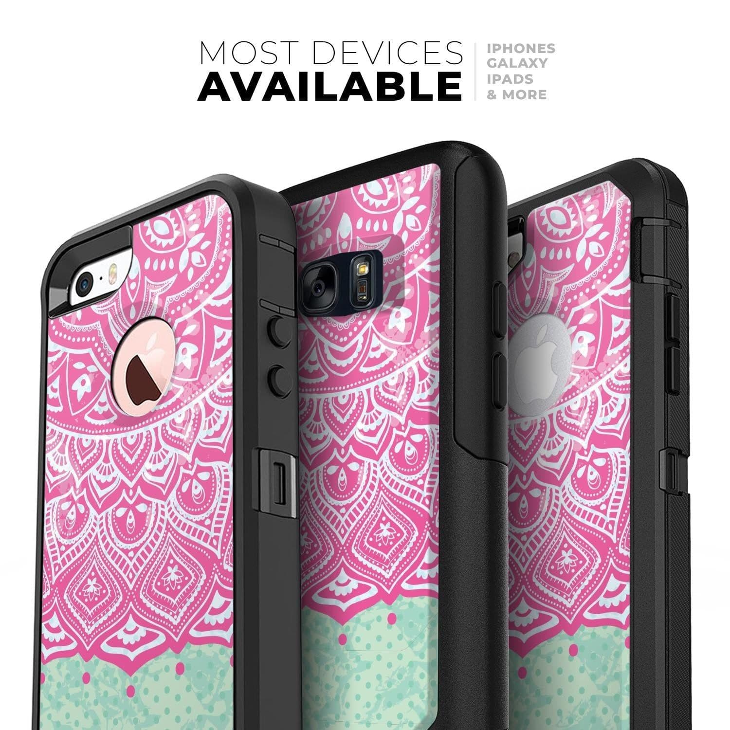 image-Green and Pink Tribal v3 - Skin Kit for the iPhone OtterBox Cases