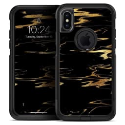 image-Black & Gold Marble Swirl V2 - Skin Kit for the iPhone OtterBox Cases