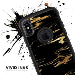image-Black & Gold Marble Swirl V2 - Skin Kit for the iPhone OtterBox Cases