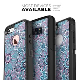 image-Pink & Blue Flowered Pattern - Skin Kit for the iPhone OtterBox Cases