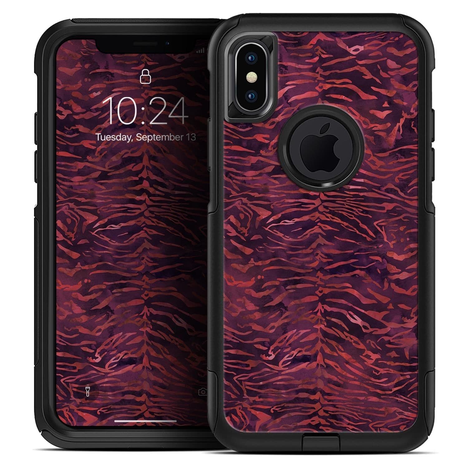 image-Wine Watercolor Tiger Pattern - Skin Kit for the iPhone OtterBox Cases