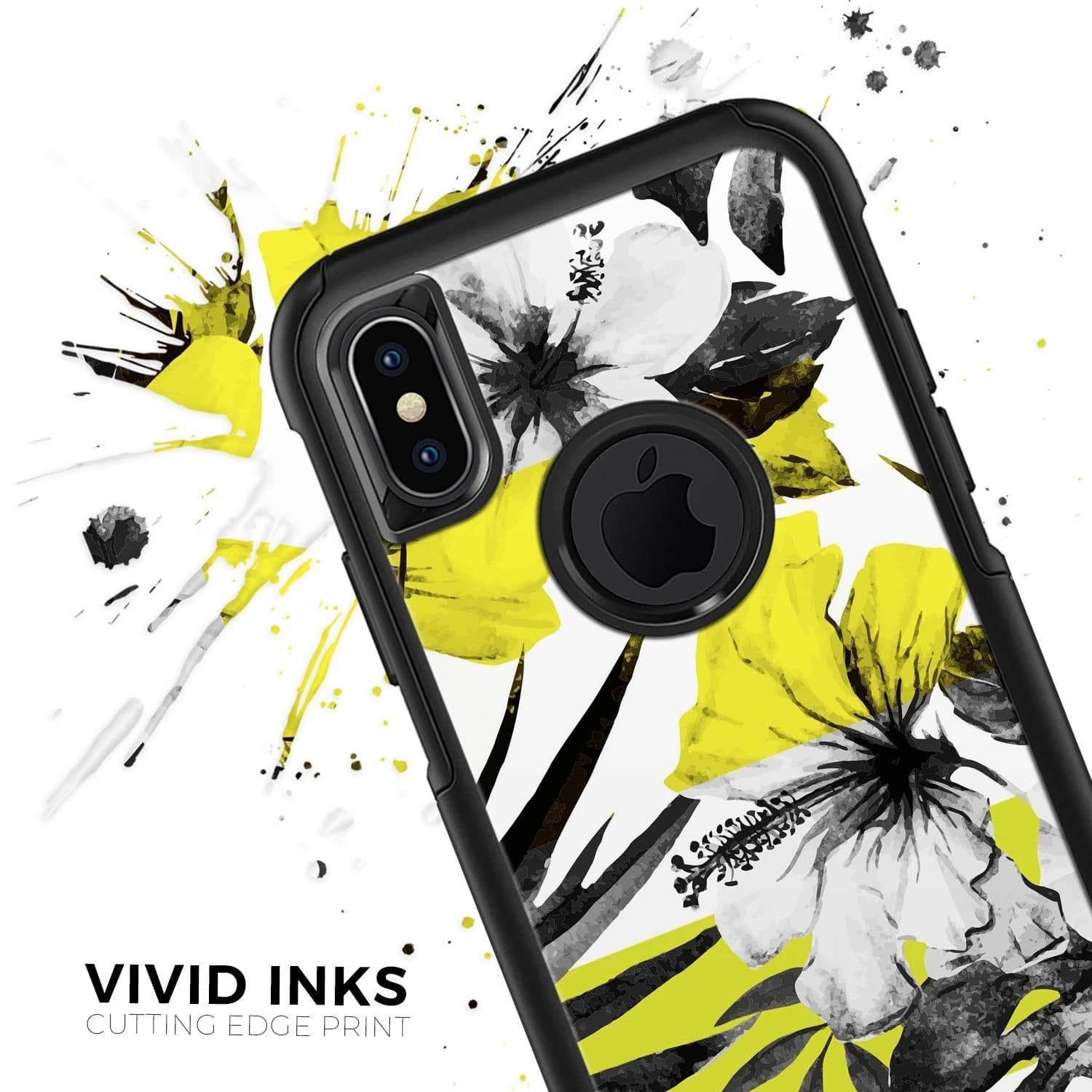 image-Tropical BW Sun Floral - Skin Kit for the iPhone OtterBox Cases