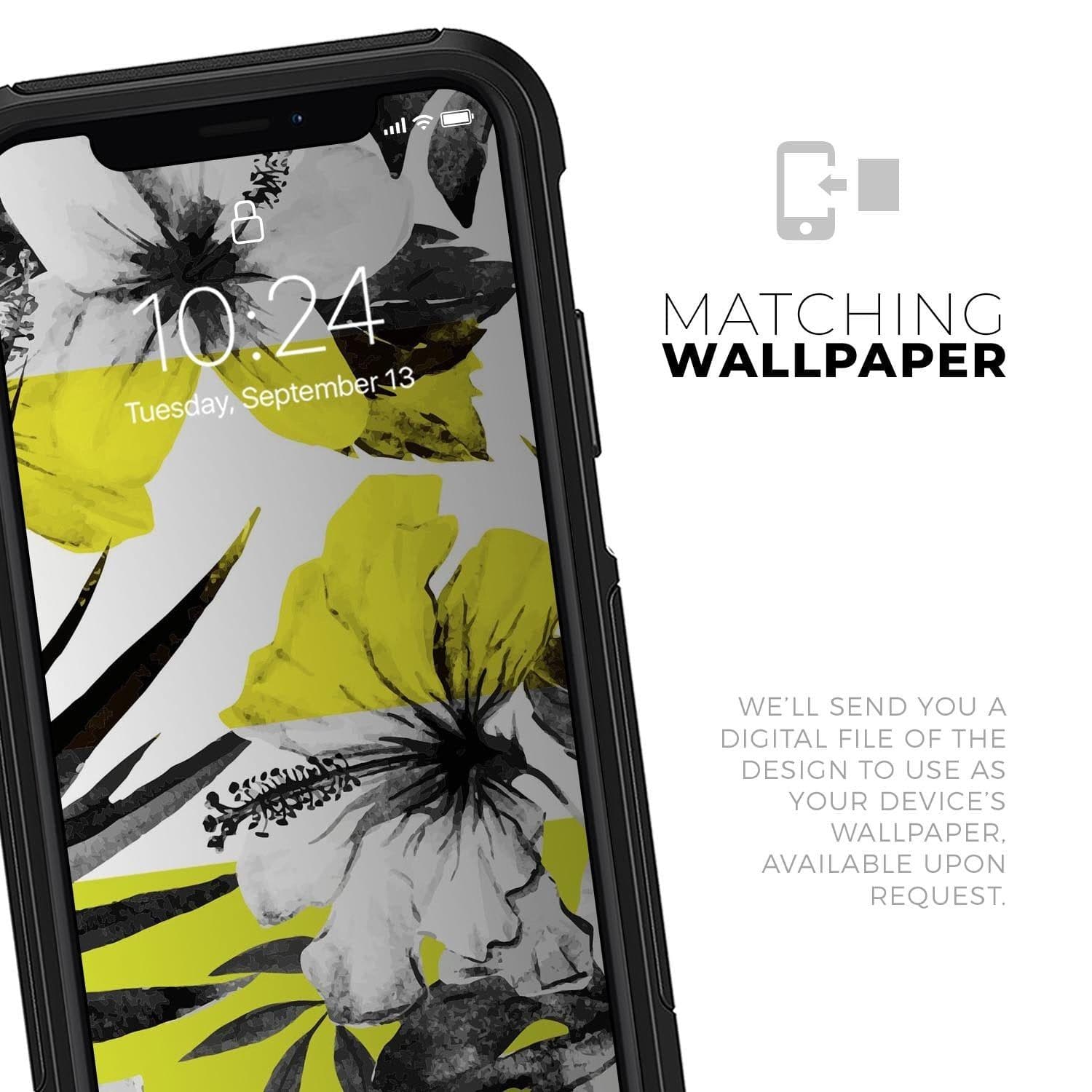 image-Tropical BW Sun Floral - Skin Kit for the iPhone OtterBox Cases