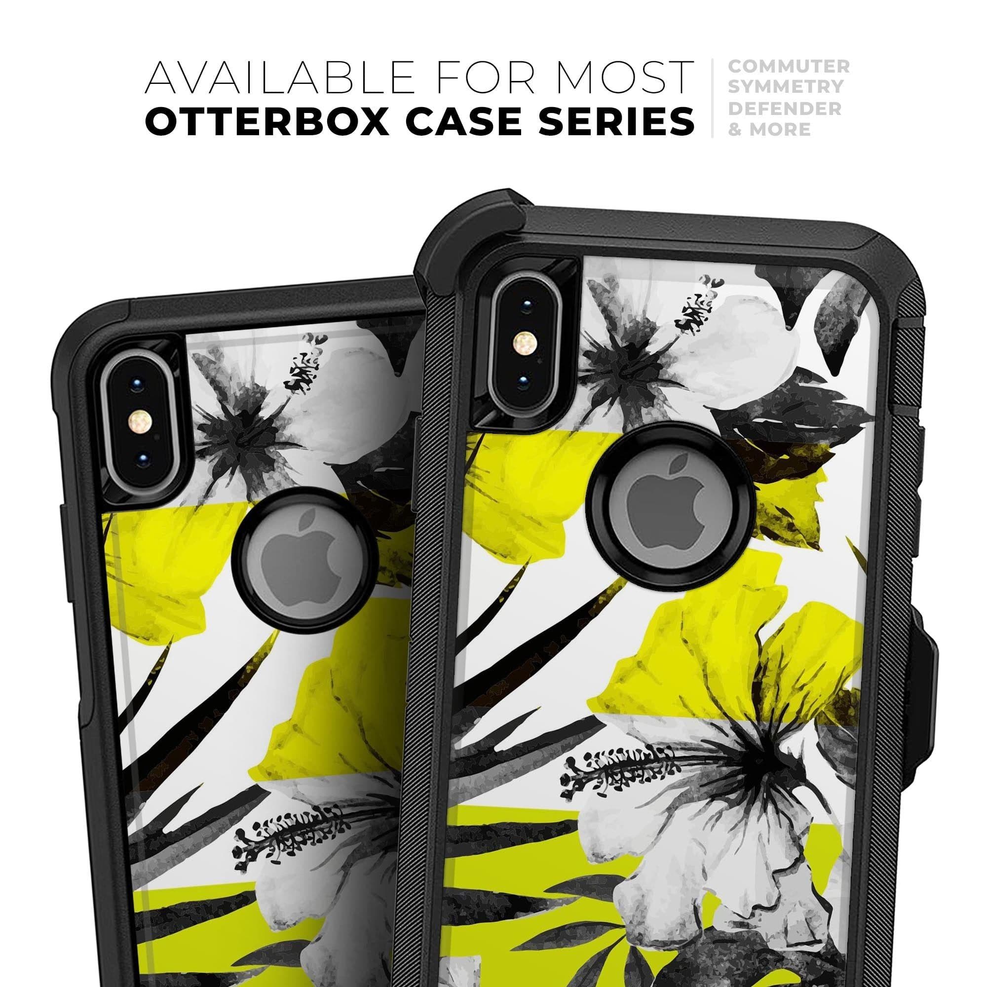 image-Tropical BW Sun Floral - Skin Kit for the iPhone OtterBox Cases