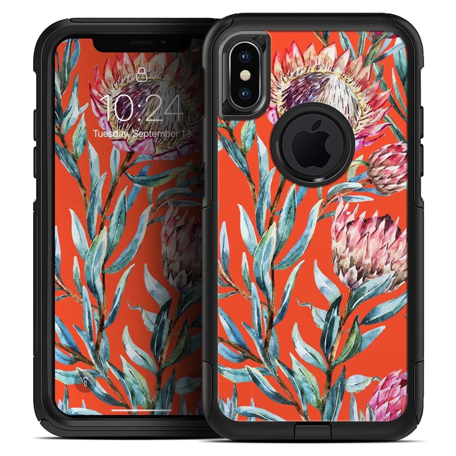 image-Summer Floral Coral v2 - Skin Kit for the iPhone OtterBox Cases