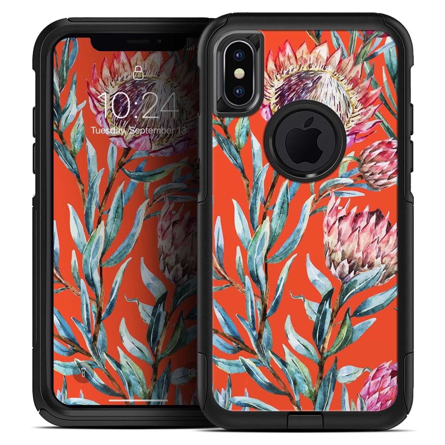 image-Summer Floral Coral v2 - Skin Kit for the iPhone OtterBox Cases