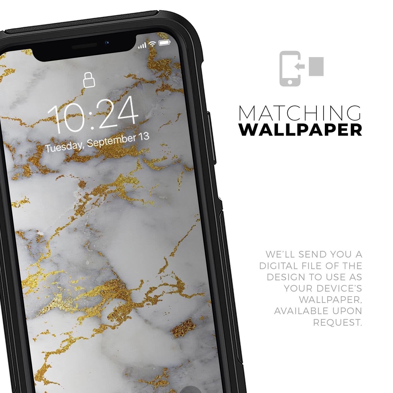 image-Marble & Digital Gold Foil V7 - Skin Kit for the iPhone OtterBox Cases