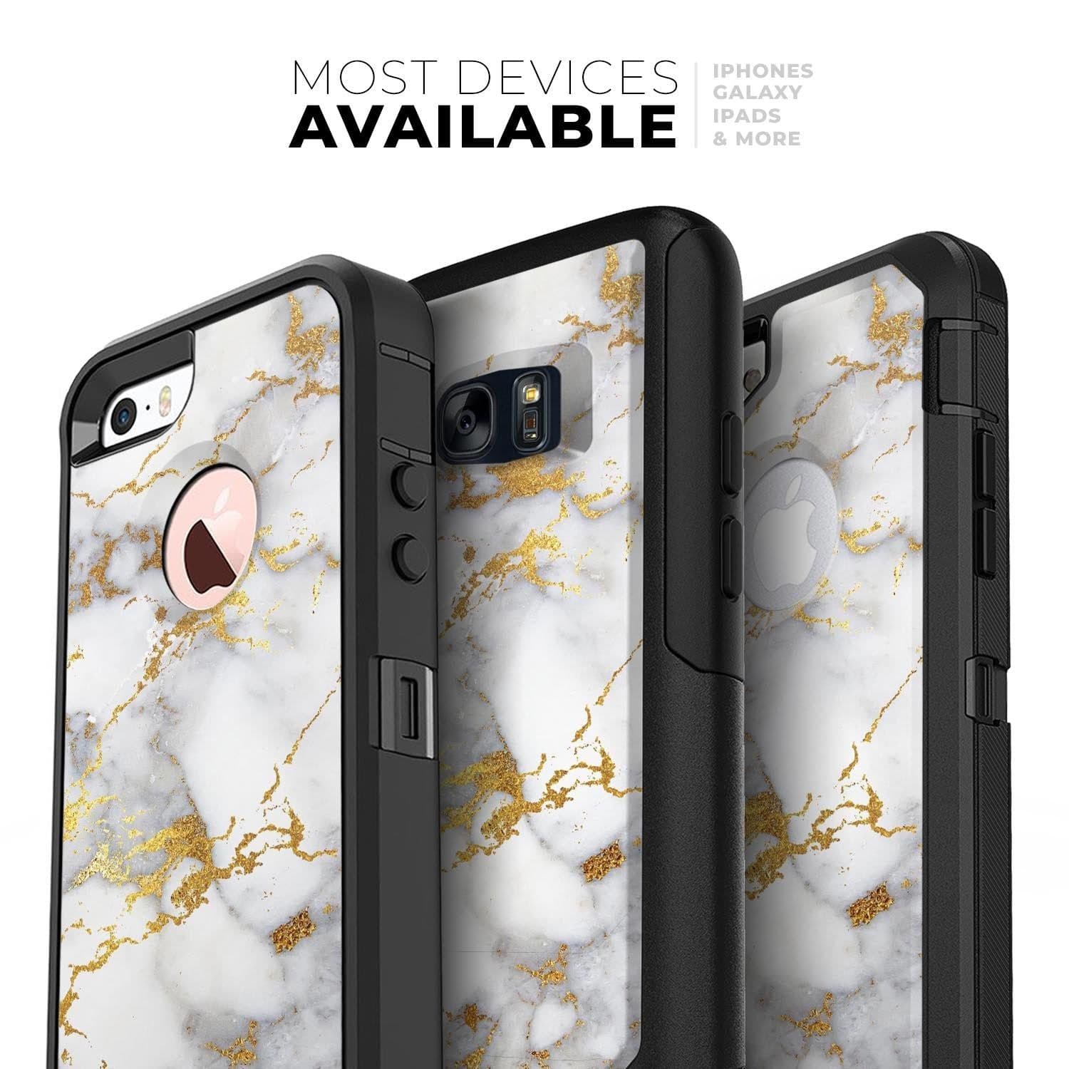 image-Marble & Digital Gold Foil V7 - Skin Kit for the iPhone OtterBox Cases