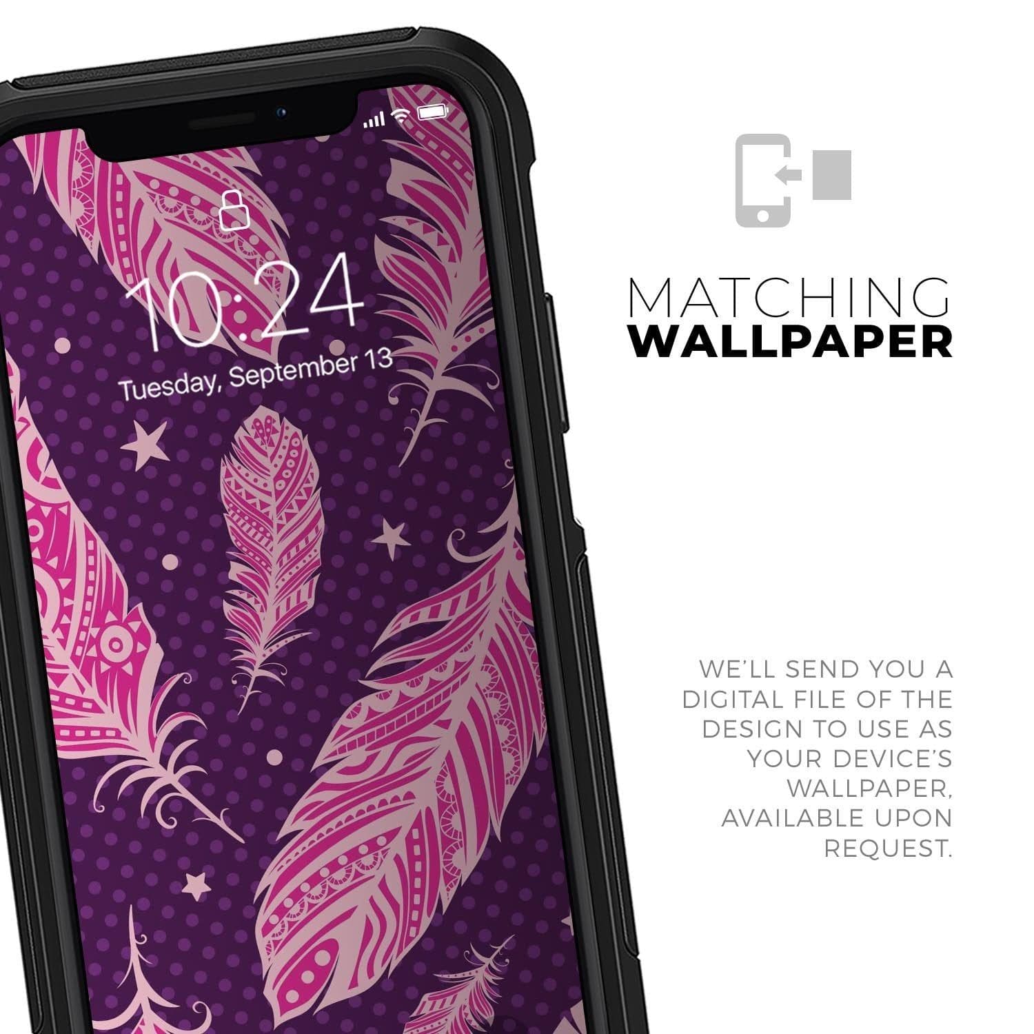 image-Pink Aztec Feather Galore - Skin Kit for the iPhone OtterBox Cases