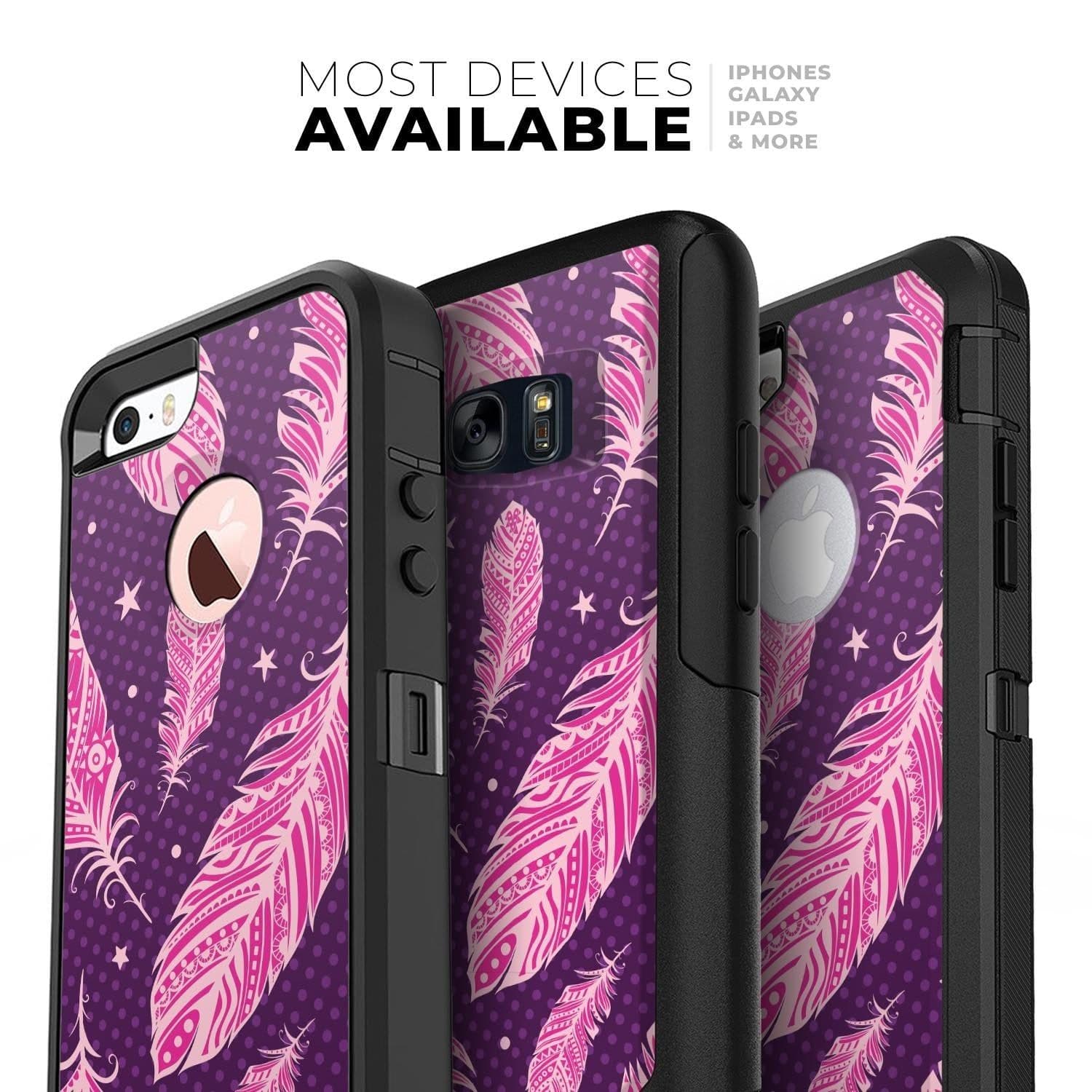 image-Pink Aztec Feather Galore - Skin Kit for the iPhone OtterBox Cases