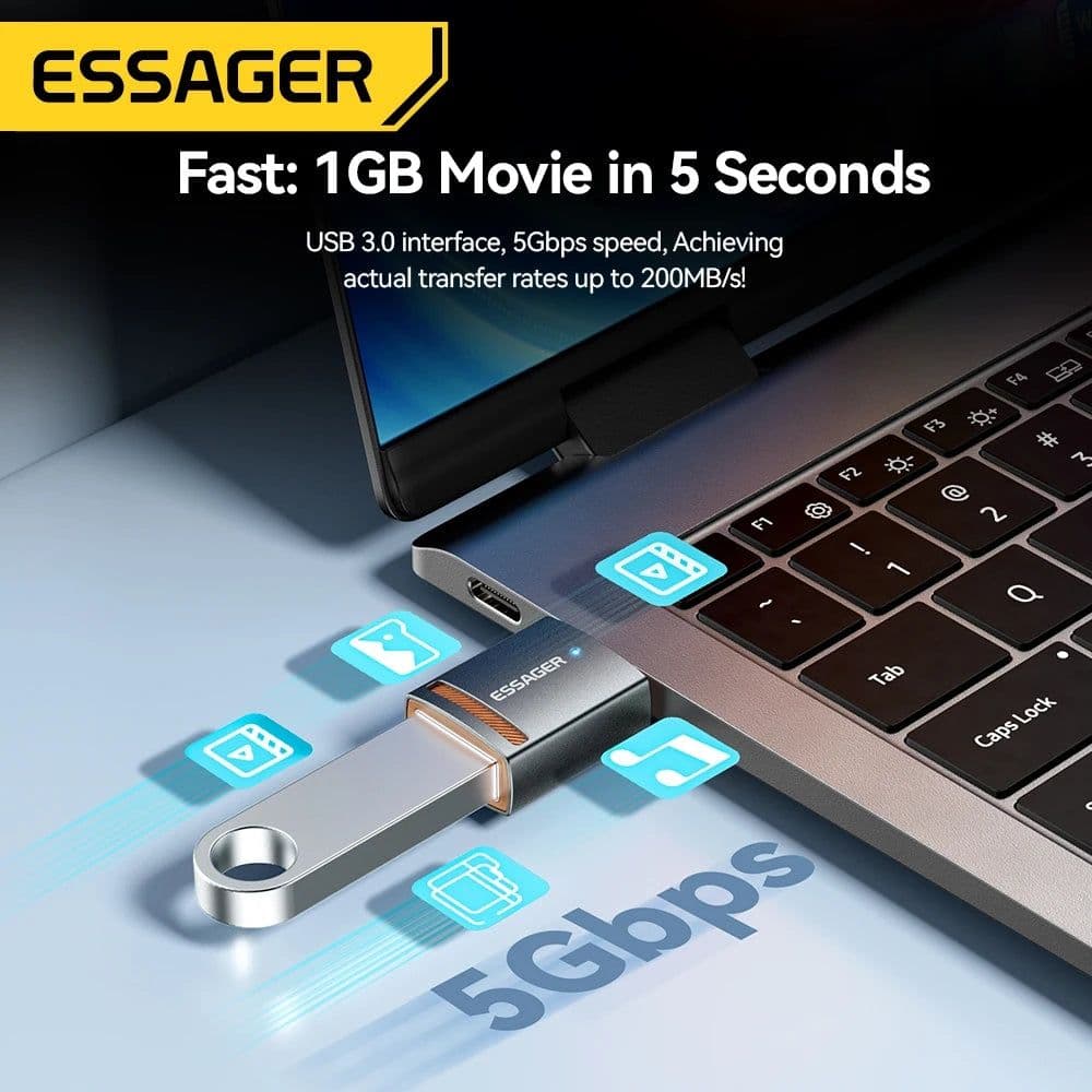 image-Essager USB3.0 OTG Adapter Type-C USB-A Micro Female to USB Micro iP Type-C Male Converter For Macbook Xiaomi iPhone OTG Adapter