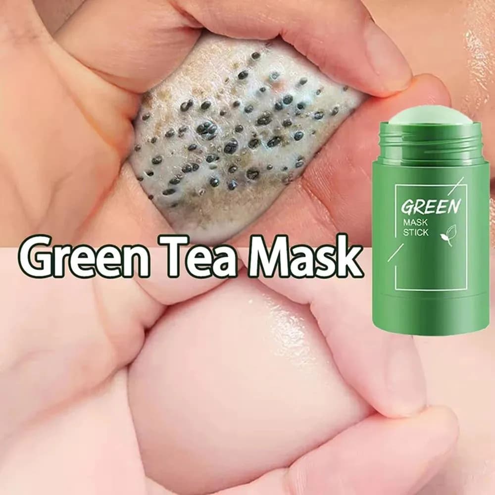 image-Original Facial Remove Blackhead Green Tea Solid Mask Treat Acne Blemish Black Dots Clean Stick Cream Shrink Pores Skin Care