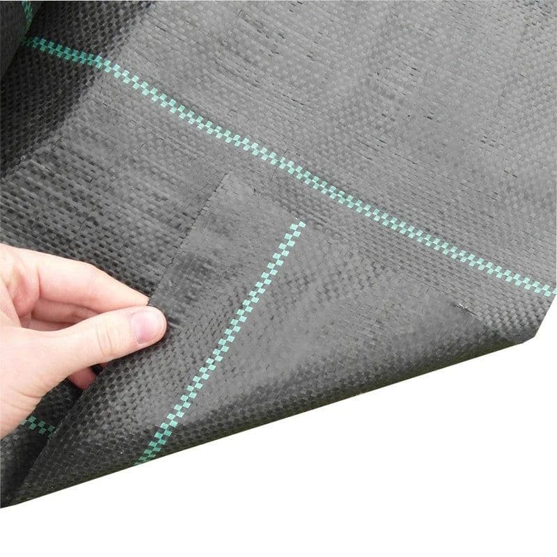 image-Tewango 100gsm Heavy Duty Lined Weed Control Fabric Landscaping Ground Cover Membrane 2x5M/1x10M