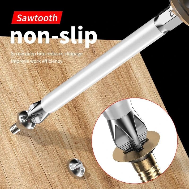 image-6 PCs Non-Slip Magnetic Cross Head Household Electric Driver Screw Set - High Hardness Hand Drill Bits for Electric Screwdrivers