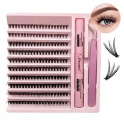 image-DIY Lashes Extension Kit Eyelashes 200 PCS Clusters Lash Bond and Seal Makeup Tools for Gluing Lashes Gluing Glue Accessories