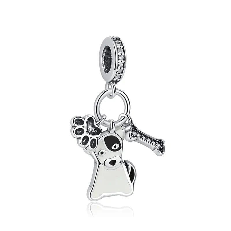 image-Original 925 Sterling Silver Charms Love Pets Dog Cat Paw Print Pendant Beads Fit Brand Bracelets Necklaces Women DIY Jewelry